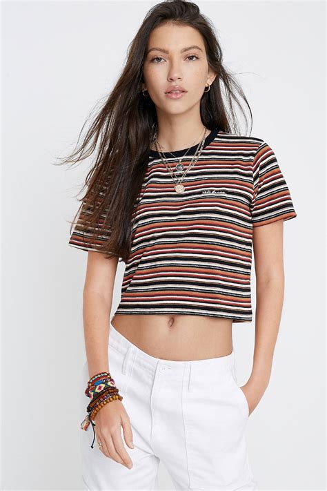 givenchy thorns neck detail tee shirt|Striped cropped t.